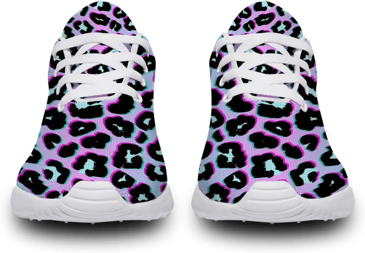 Leopard Cheetah Print Shoes Woman Tennis Shoes Athletic Running Shoes Soft Lightweight Walking Sneakers Gifts for Ladies Girls