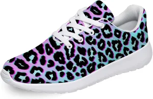 Leopard Cheetah Print Shoes Woman Tennis Shoes Athletic Running Shoes Soft Lightweight Walking Sneakers Gifts for Ladies Girls