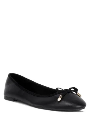 LONDON RAG Suzzy Bow Embellished Flat Ballerinas, Black