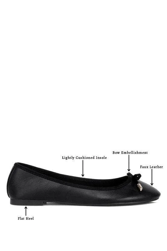LONDON RAG Suzzy Bow Embellished Flat Ballerinas, Black