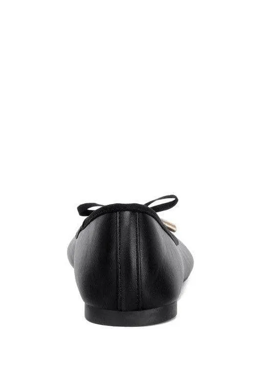 LONDON RAG Suzzy Bow Embellished Flat Ballerinas, Black