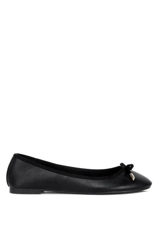 LONDON RAG Suzzy Bow Embellished Flat Ballerinas, Black