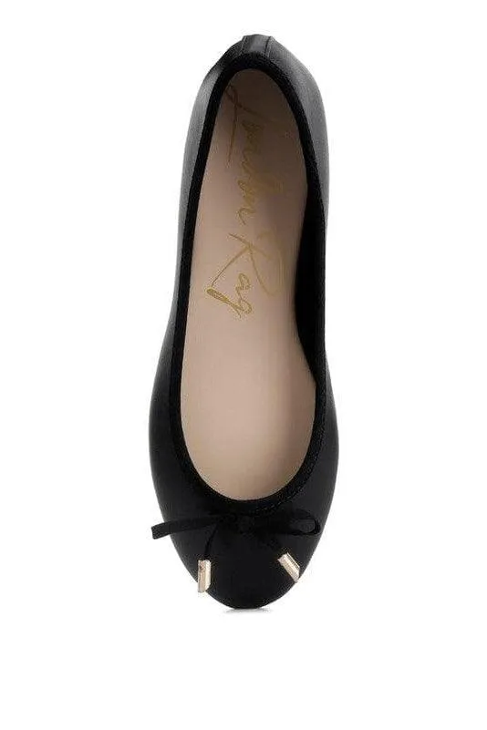 LONDON RAG Suzzy Bow Embellished Flat Ballerinas, Black