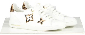 Louis Vuitton White Brown/beige Calf Hair Frontrow Low Top Trainers UK 5 EU 38 👠