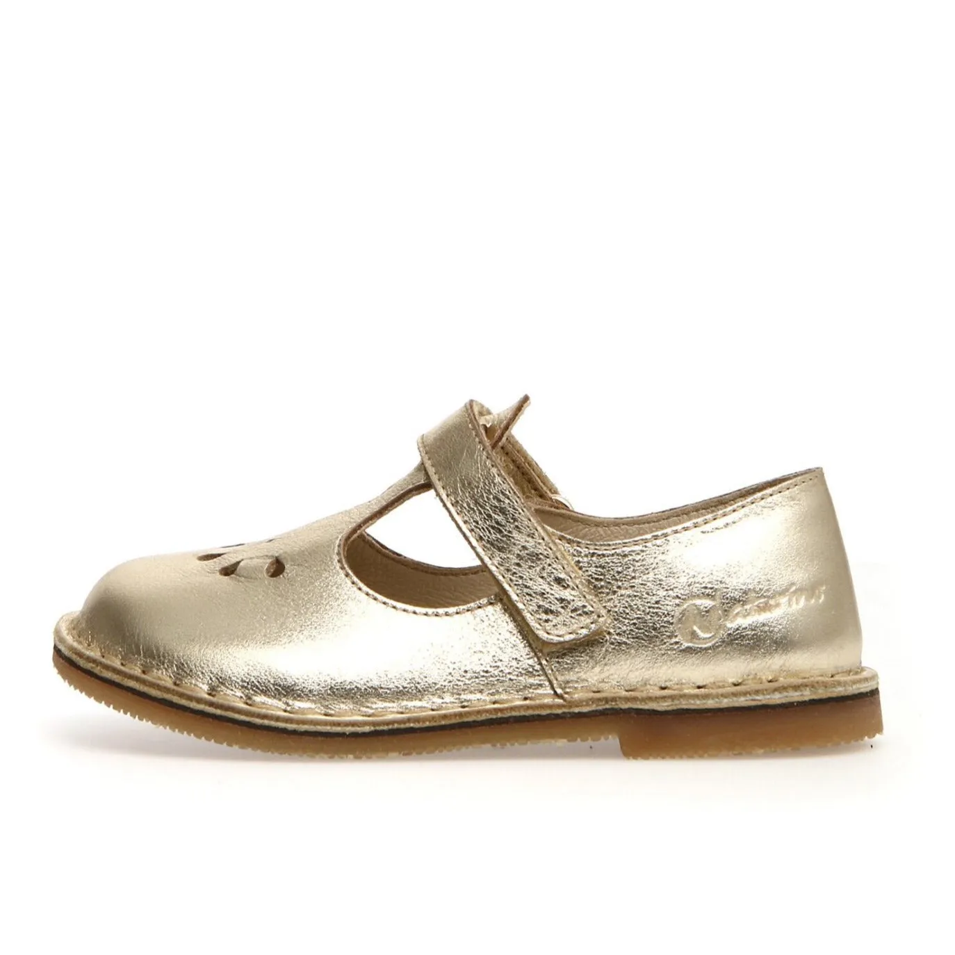 Naturino Paris Vl | Metallic Platinum Kids Mary Janes