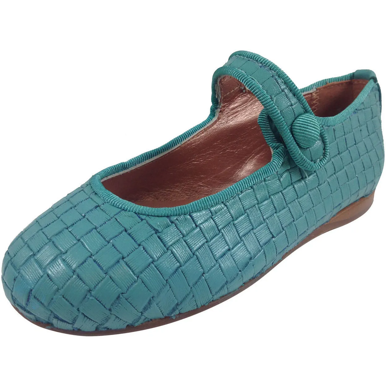 Papanatas by Eli Girl's Teal Cloe Mary Jane Flats