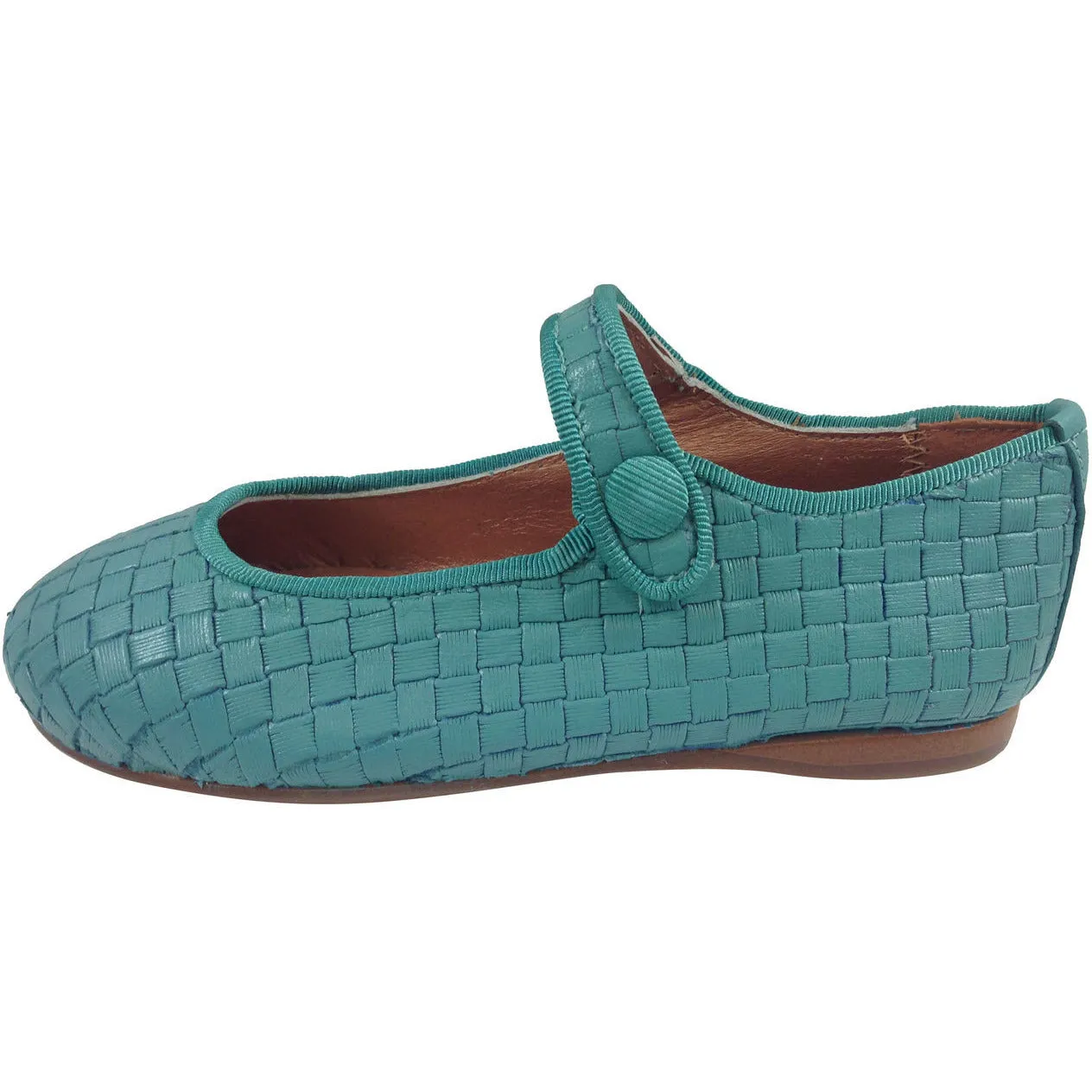 Papanatas by Eli Girl's Teal Cloe Mary Jane Flats