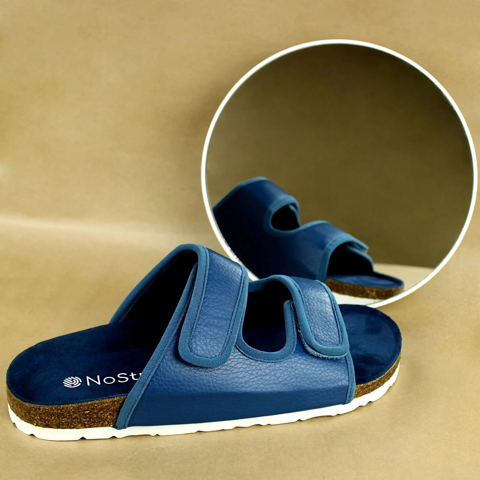 Parallel Wavy Navy Cork Sandals Men