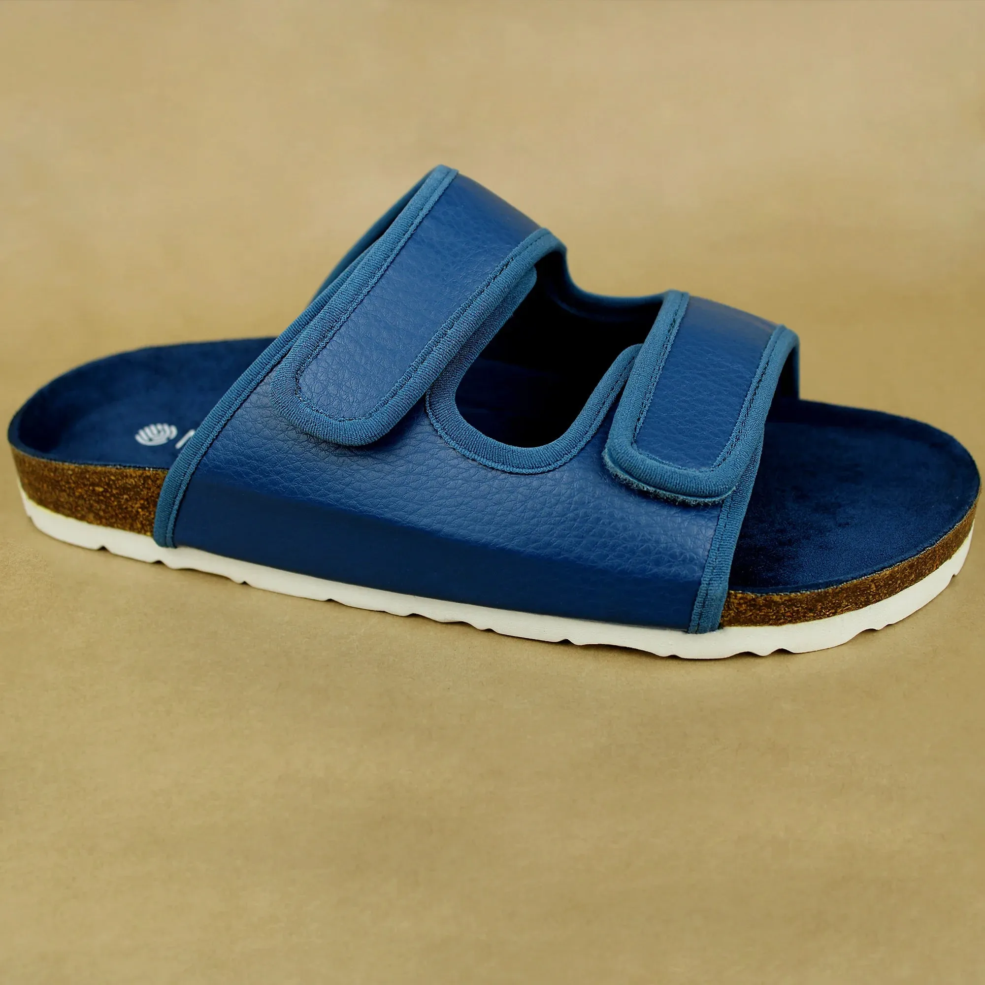 Parallel Wavy Navy Cork Sandals Men