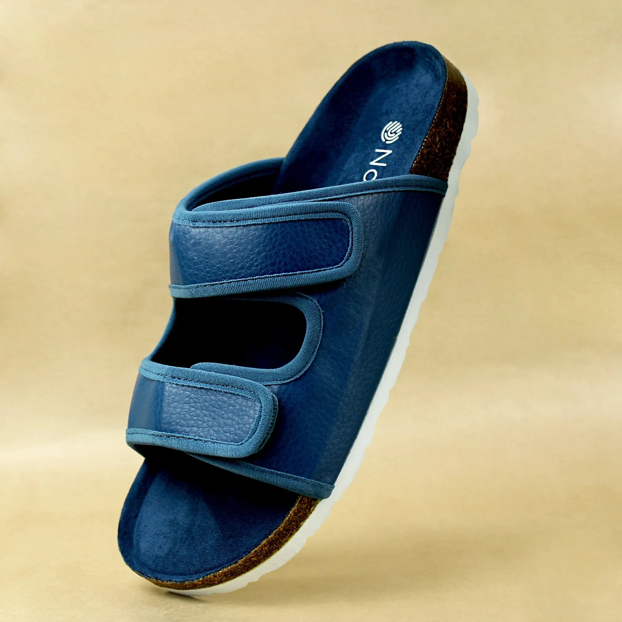 Parallel Wavy Navy Cork Sandals Men