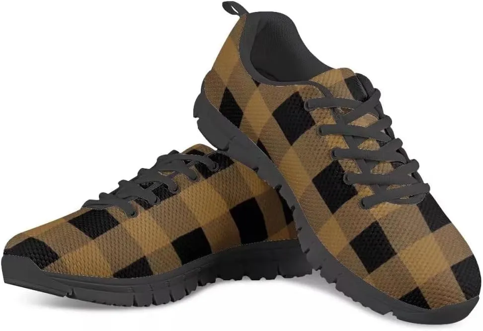 PinUp Angel Buffalo Plaid Walk Shoes Lightweight Breathable Athletic Gym Casual Tennis Shoes