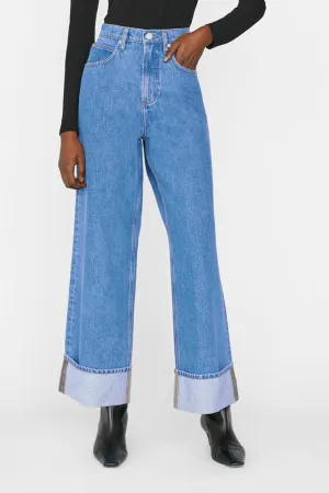 Rolled High Rise Wide Leg Meadow