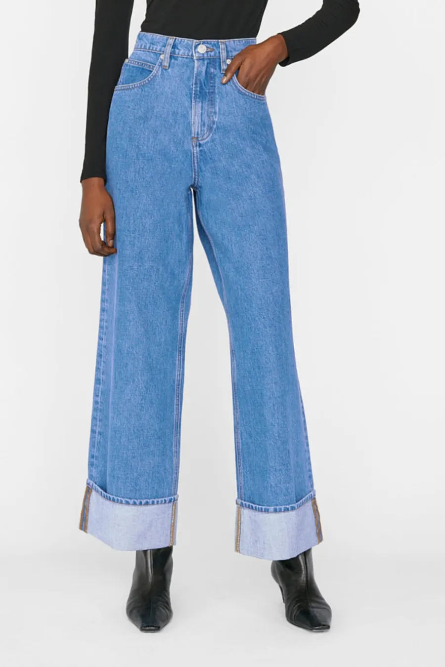 Rolled High Rise Wide Leg Meadow