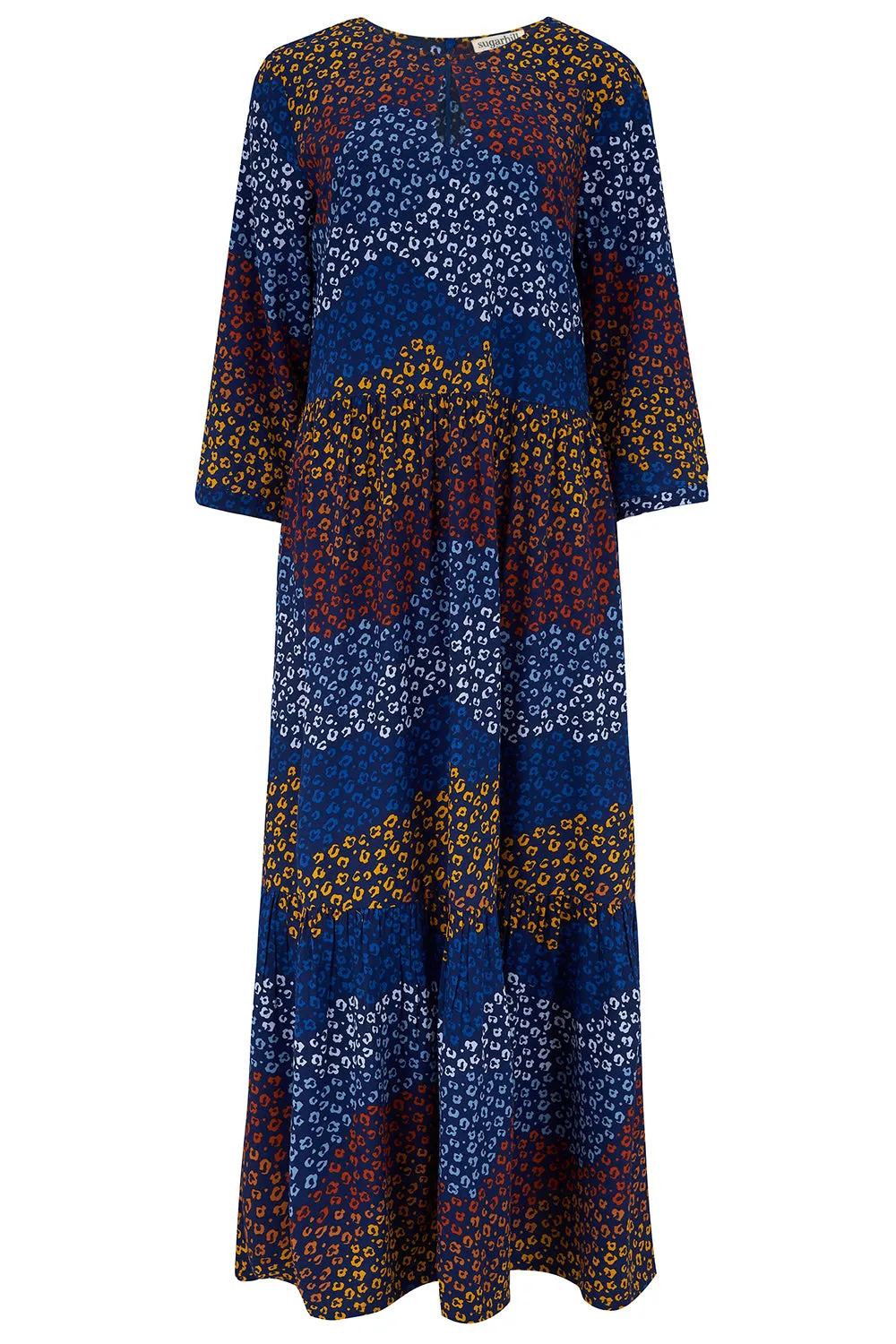 Shannon Maxi Smock Dress - Navy/Multi, Dark Floral Waves