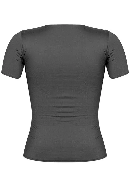 Shar Round Neck Basic Top (Black)