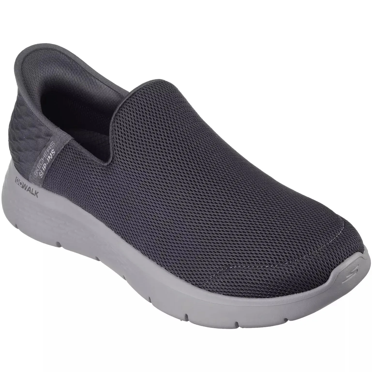Skechers 216491 Go Walk Flex No Hands Mens Dark Grey Textile Slip On Trainers