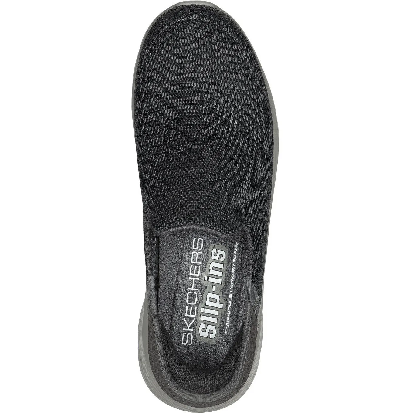 Skechers 216491 Go Walk Flex No Hands Mens Dark Grey Textile Slip On Trainers