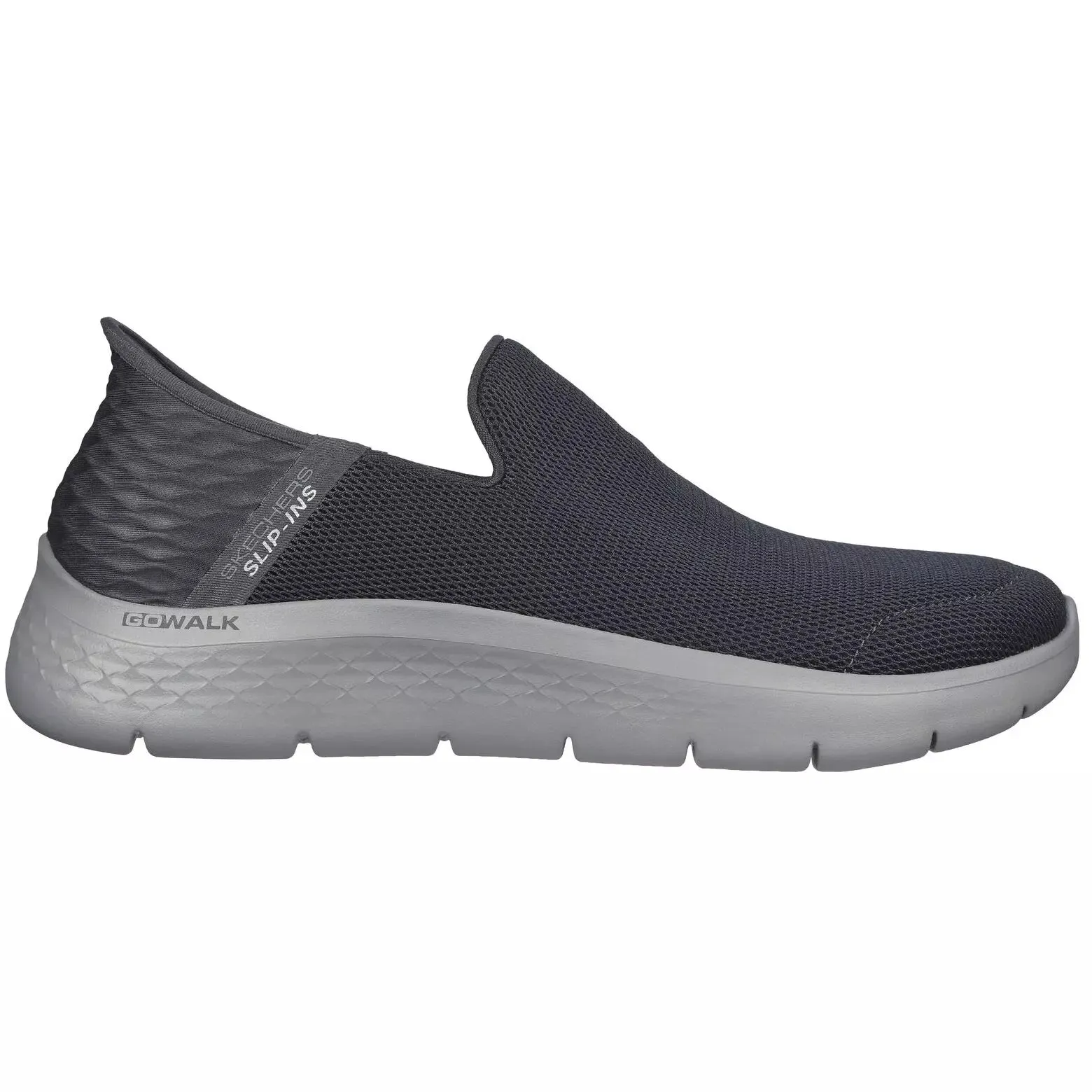 Skechers 216491 Go Walk Flex No Hands Mens Dark Grey Textile Slip On Trainers