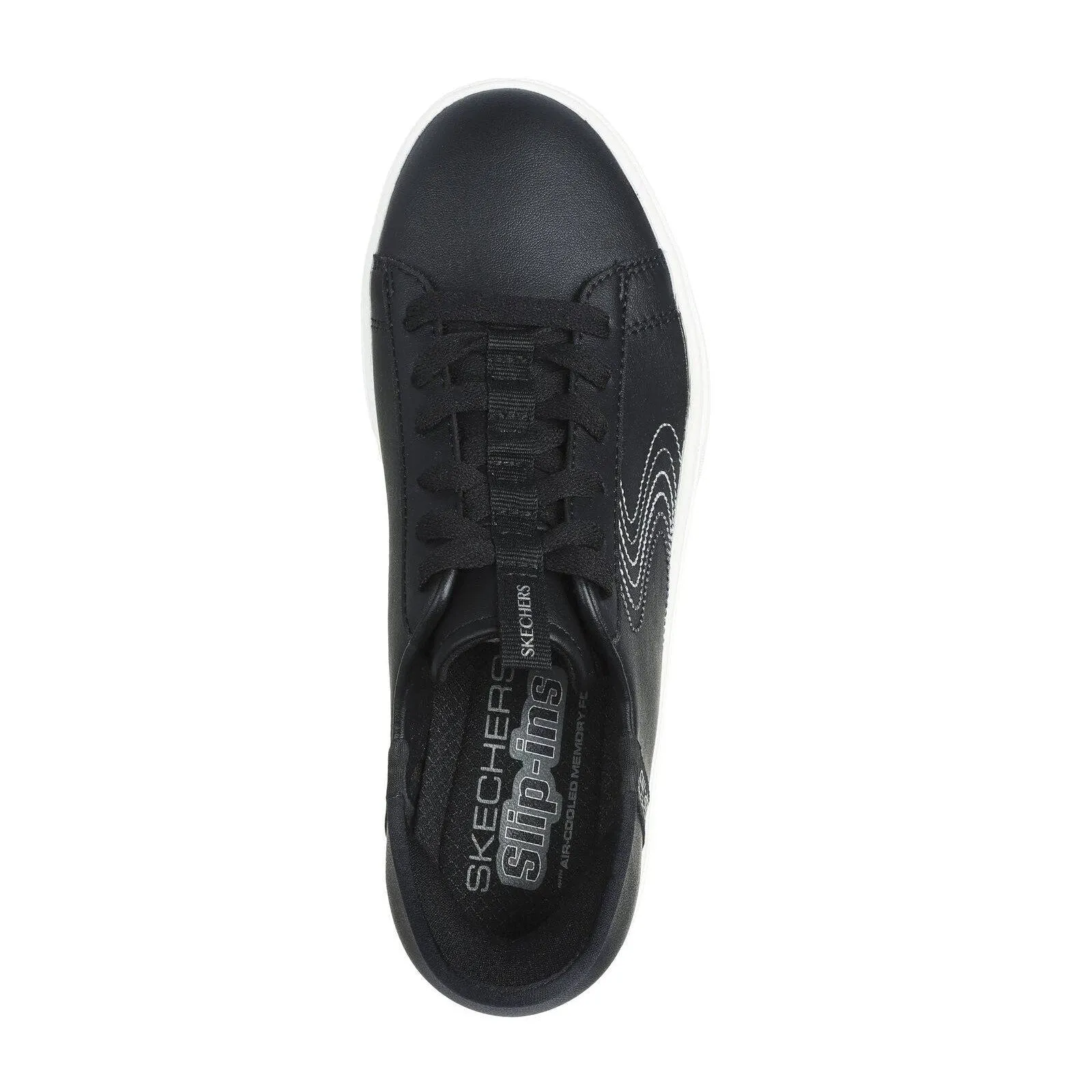 Skechers Slip-ins 185008 Eden Lx Royal Stride Ladies Black Slip On Trainers