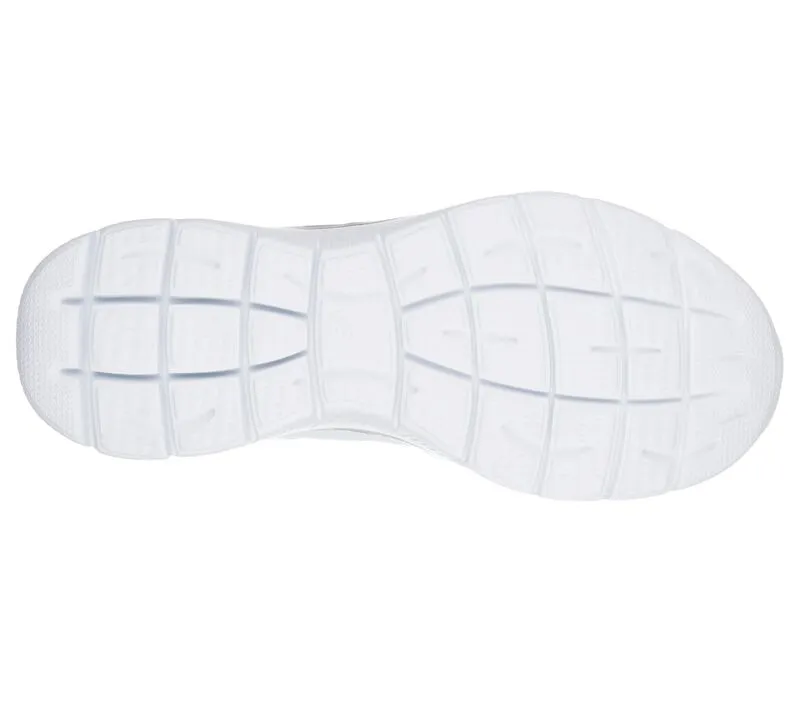 Skechers Womens 12982/WSL White/Silver Leather and Textile Lace Up Trainers