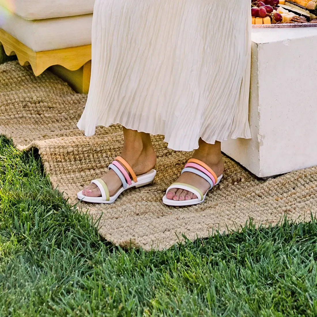 The Slide - White Multi Vegan Leather Rope 4 Block