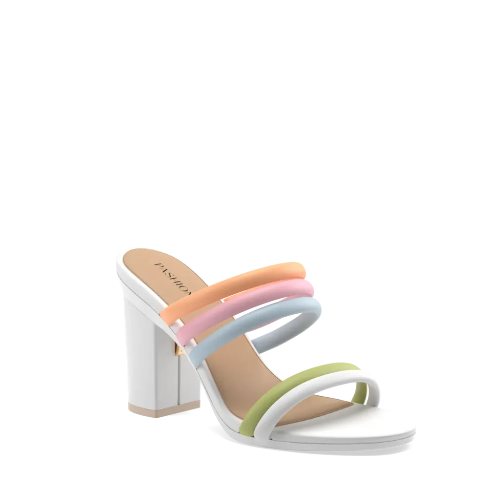 The Slide - White Multi Vegan Leather Rope 4 Block