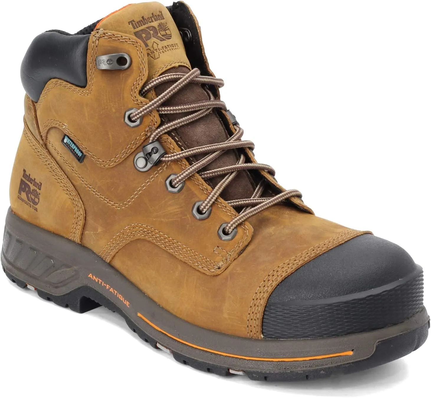 Timberland PRO Men's Helix HD 6" Composite Safety Toe Waterproof Industrial & Construction Shoe, Distressed Brown Full Grain Leather, 11.5 Wide