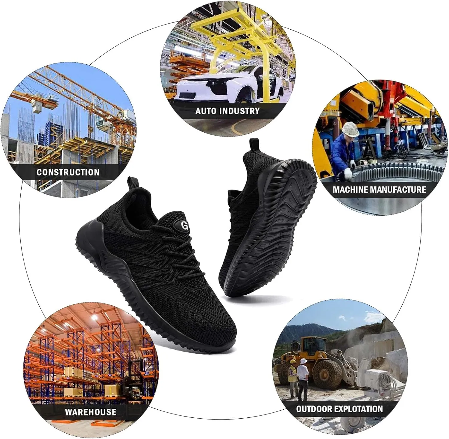 Tinefiy Steel Toe Shoes for Women Lightweight Comfortable Slip Resistant Safety Work Sneakers Cushion Puncture Proof Shoes Indestructible Shoe