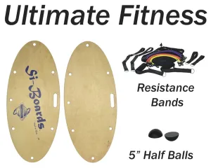 ULTIMATE FITNESS BEGINNER |  (2) 5" Inch Half Balls & Resistance Band Kit | 45" X 19"
