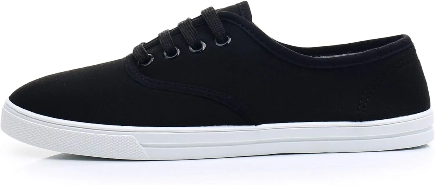 VenusCelia Women's Rainbow Canvas Lace Up Sneaker