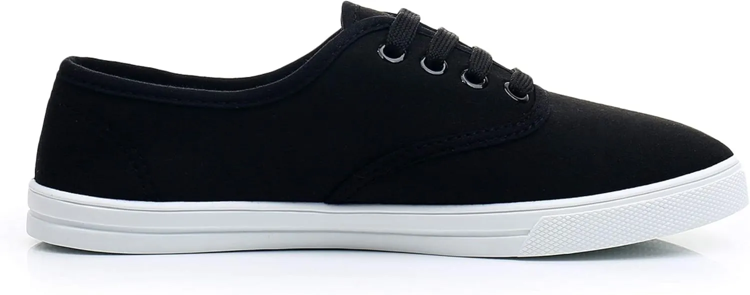 VenusCelia Women's Rainbow Canvas Lace Up Sneaker