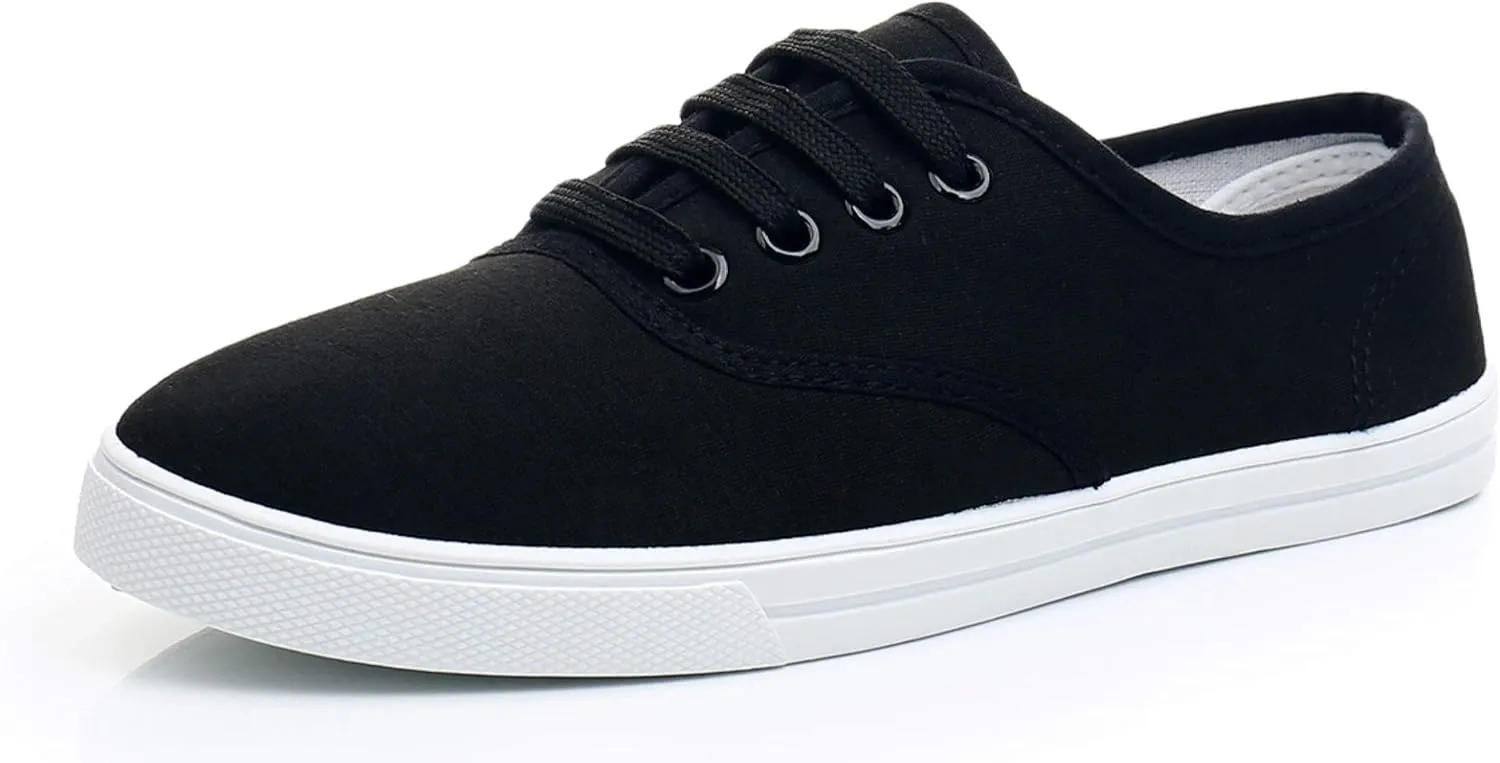 VenusCelia Women's Rainbow Canvas Lace Up Sneaker