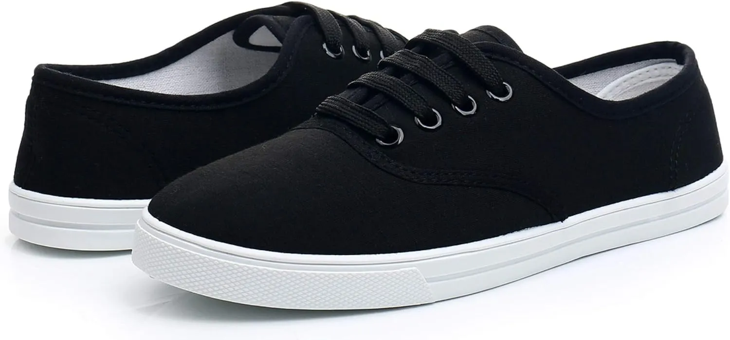 VenusCelia Women's Rainbow Canvas Lace Up Sneaker