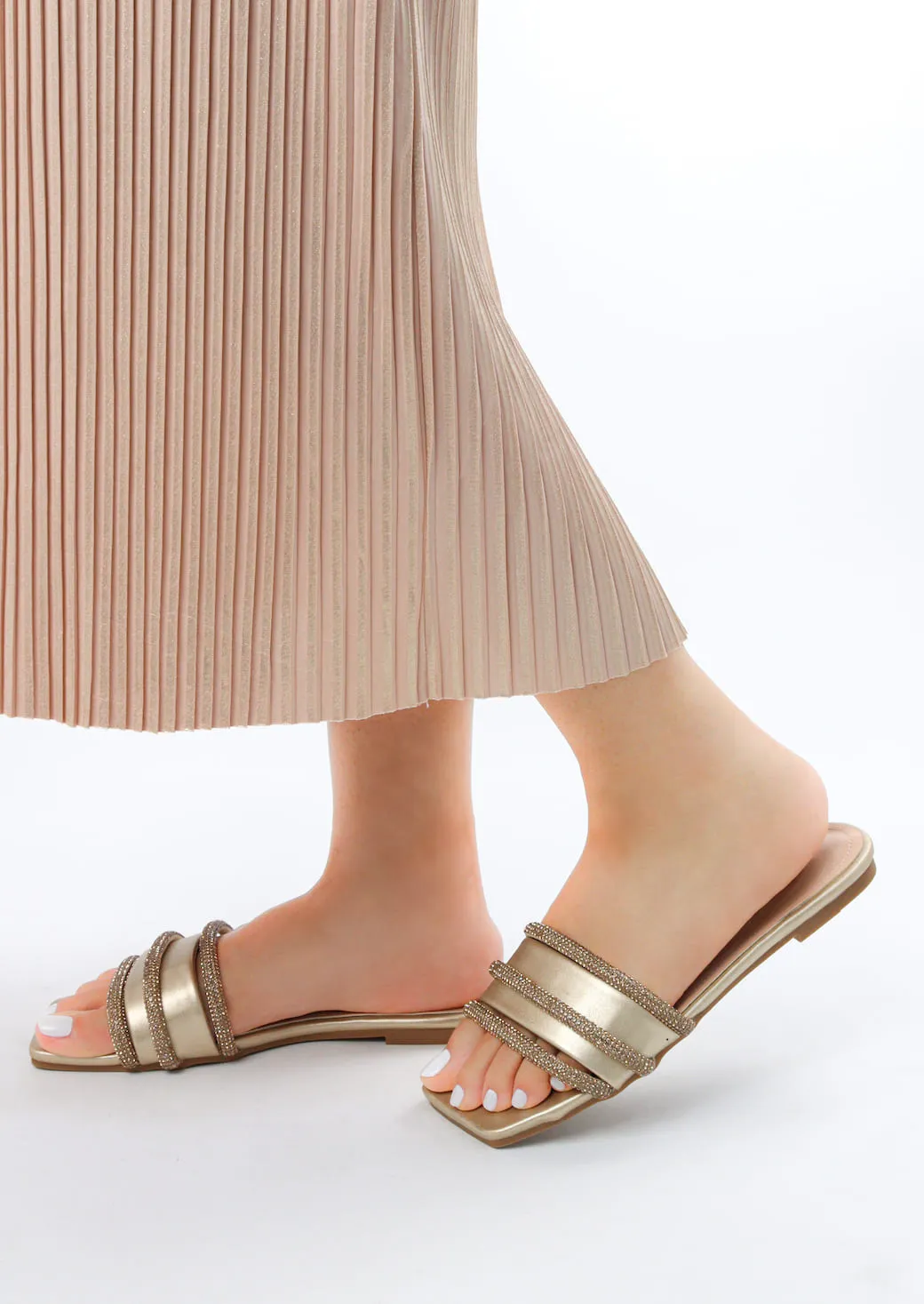 Viny - Women's Thick Diamond Embellished Flats