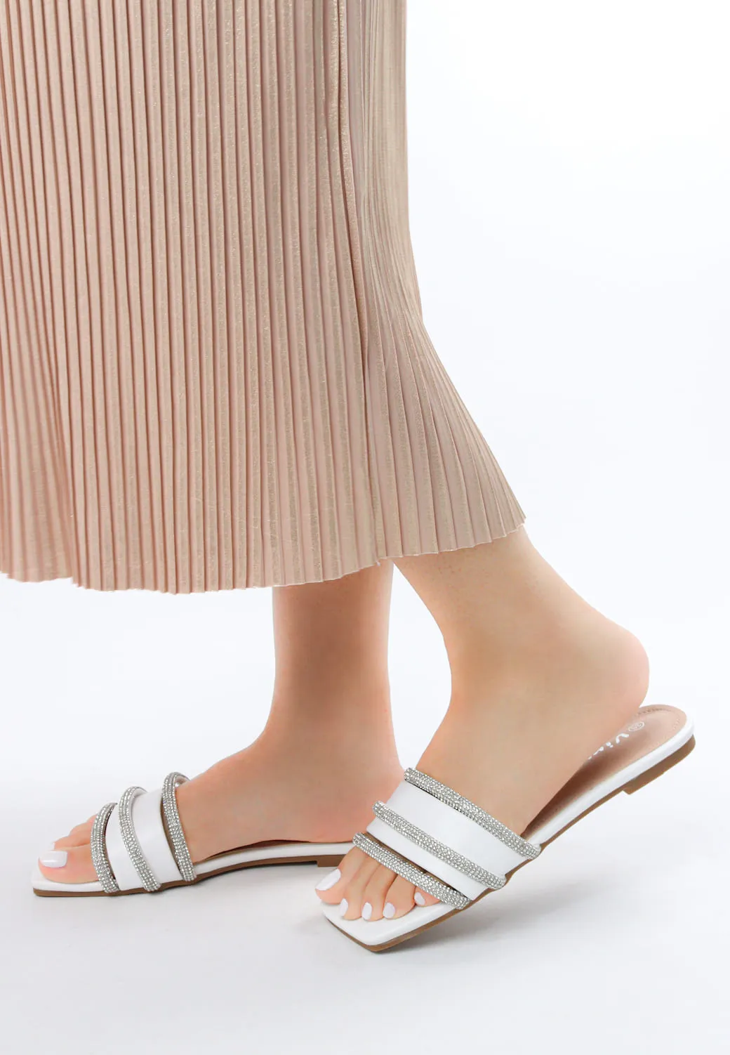 Viny - Women's Thick Diamond Embellished Flats