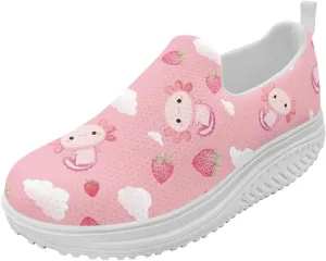 Women Walking Shoes Breathable Cushioned Workout Athletic Sneakers Lightweight Casual House Shoe Size 6-11 White Sole