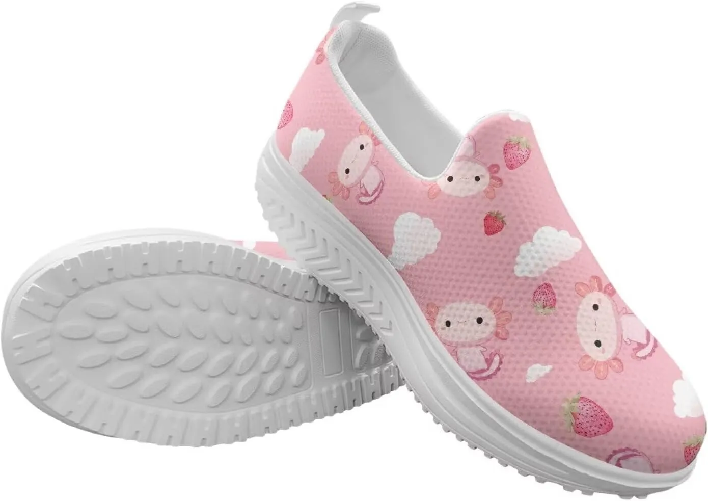 Women Walking Shoes Breathable Cushioned Workout Athletic Sneakers Lightweight Casual House Shoe Size 6-11 White Sole