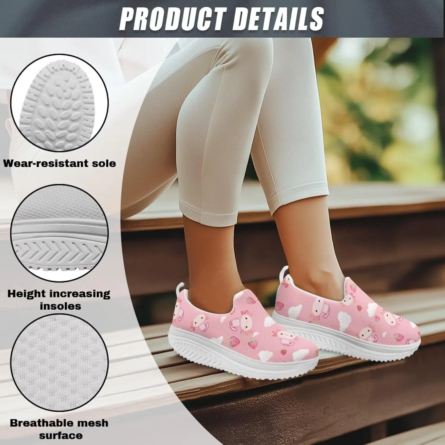 Women Walking Shoes Breathable Cushioned Workout Athletic Sneakers Lightweight Casual House Shoe Size 6-11 White Sole