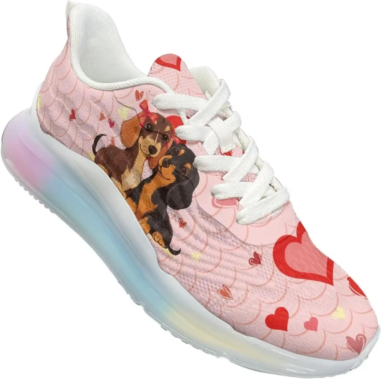 Womens Air Cushion Sneakers Lightweight Comfort Walking Shoes Casual Breathable House Shoes for Athletic Size 6-11 White Sole