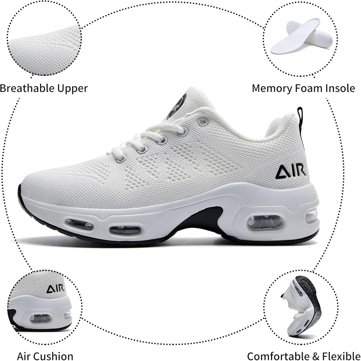 Womens Air Running Shoes Walking Tennis Fashion Sneakers Casual Comfortable Breathable Jogging Shoes