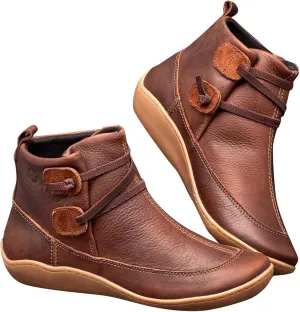 Women's Ankle Boots & Booties Slip On Booties for Women Steel Toe Boots for Women Barefoot Boot Solid Color Comfy Casual Cut Out Chunky Stacked Heel Slip on