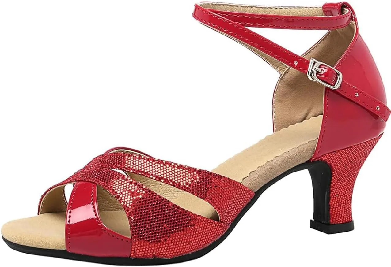 Women's Girls 2.2'' Heel Latin Dance Shoes Ballroom Salsa Tango Practice Performance Dance Shoes