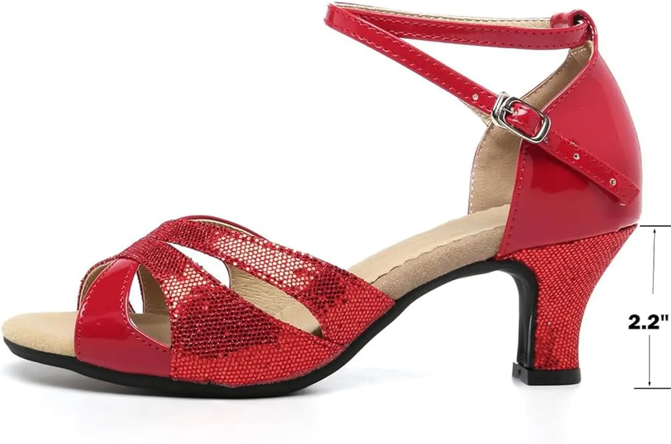 Women's Girls 2.2'' Heel Latin Dance Shoes Ballroom Salsa Tango Practice Performance Dance Shoes