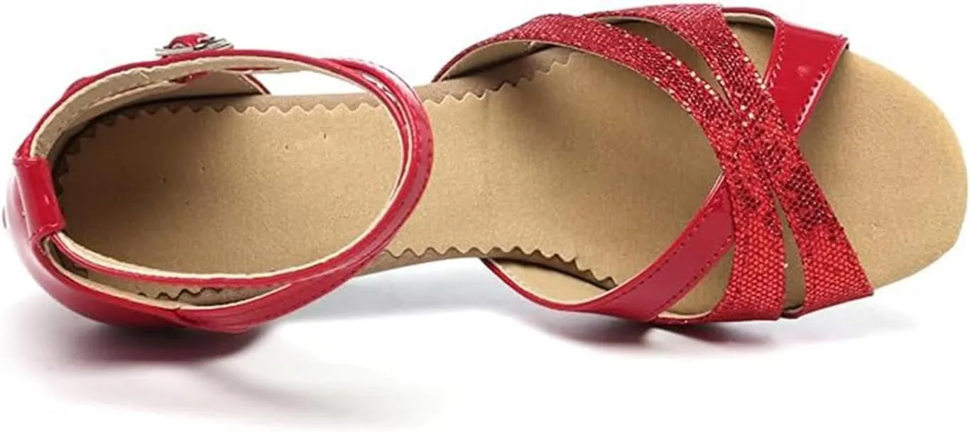 Women's Girls 2.2'' Heel Latin Dance Shoes Ballroom Salsa Tango Practice Performance Dance Shoes
