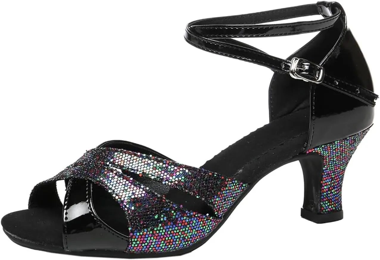 Women's Girls 2.2'' Heel Latin Dance Shoes Ballroom Salsa Tango Practice Performance Dance Shoes