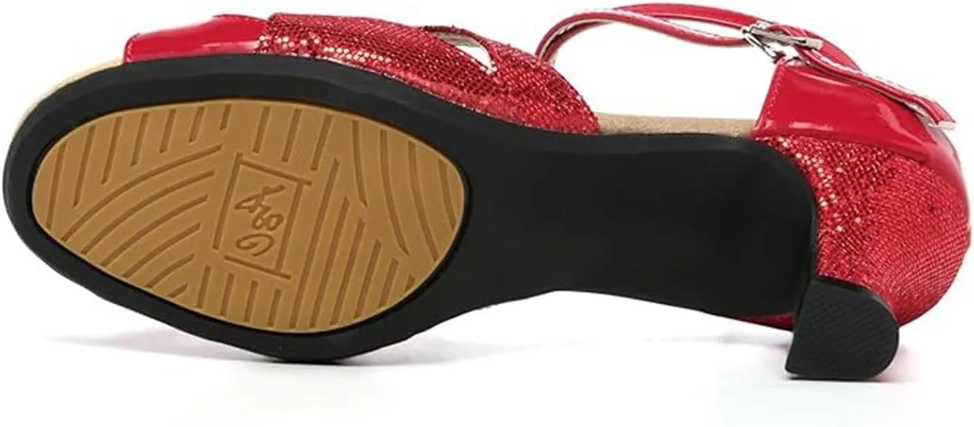 Women's Girls 2.2'' Heel Latin Dance Shoes Ballroom Salsa Tango Practice Performance Dance Shoes