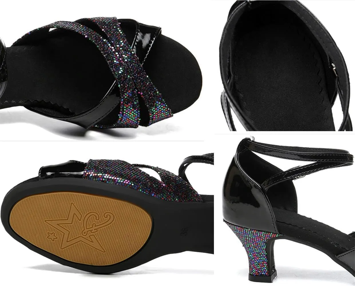 Women's Girls 2.2'' Heel Latin Dance Shoes Ballroom Salsa Tango Practice Performance Dance Shoes