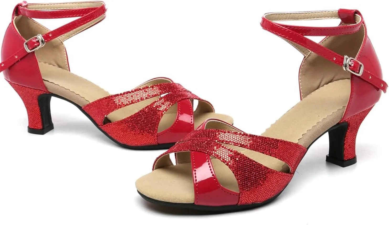 Women's Girls 2.2'' Heel Latin Dance Shoes Ballroom Salsa Tango Practice Performance Dance Shoes