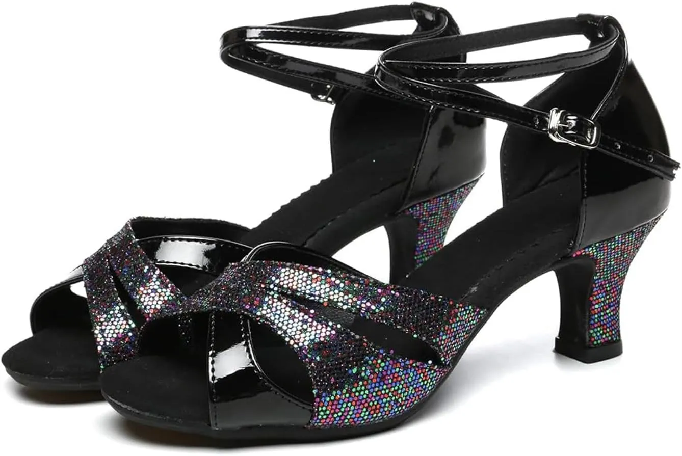 Women's Girls 2.2'' Heel Latin Dance Shoes Ballroom Salsa Tango Practice Performance Dance Shoes