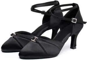 Womens Latin Dance Shoes Fashion Satin Ballroom Salsa Closed Toe Dancing Shoes